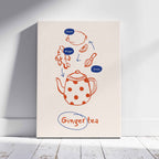 Ginger Tea Drink Recipe Ingredients Kitchen - Framed Canvas Wall Art Print | House Prints