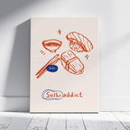 Orange Sushi Addict Kitchen Food - Framed Canvas Wall Art Print | House Prints