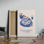 Food Brings Us Together Pizza Ingredients - Framed Canvas Wall Art Print | House Prints