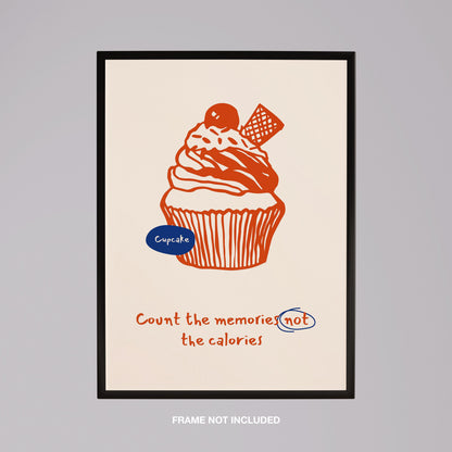 Count The Memories Not The Calories Whipped Cupcake - Rolled Poster Wall Art Print - House Prints