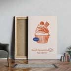 Count The Memories Not The Calories Whipped Cupcake - Framed Canvas Wall Art Print | House Prints