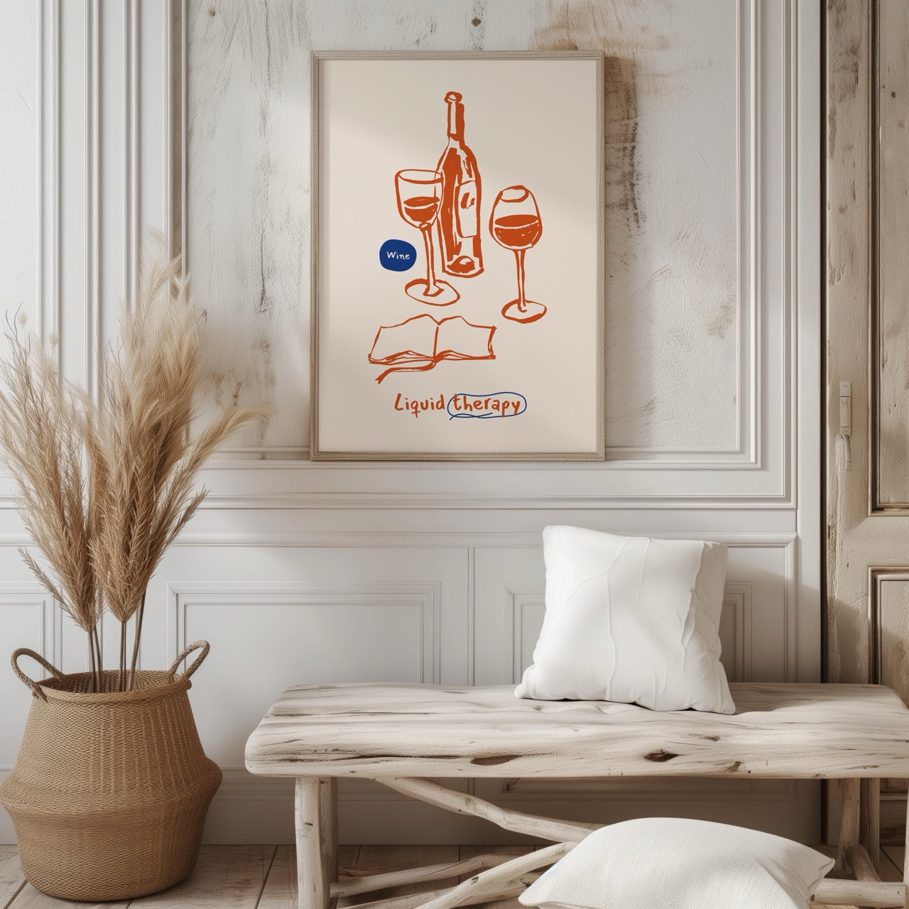 Wine Is My Liquid Therapy Kitchen Drinks - Rolled Poster Wall Art Print | House Prints