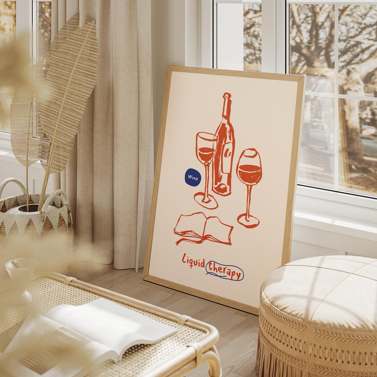 Wine Is My Liquid Therapy Kitchen Drinks - Rolled Poster Wall Art Print | House Prints