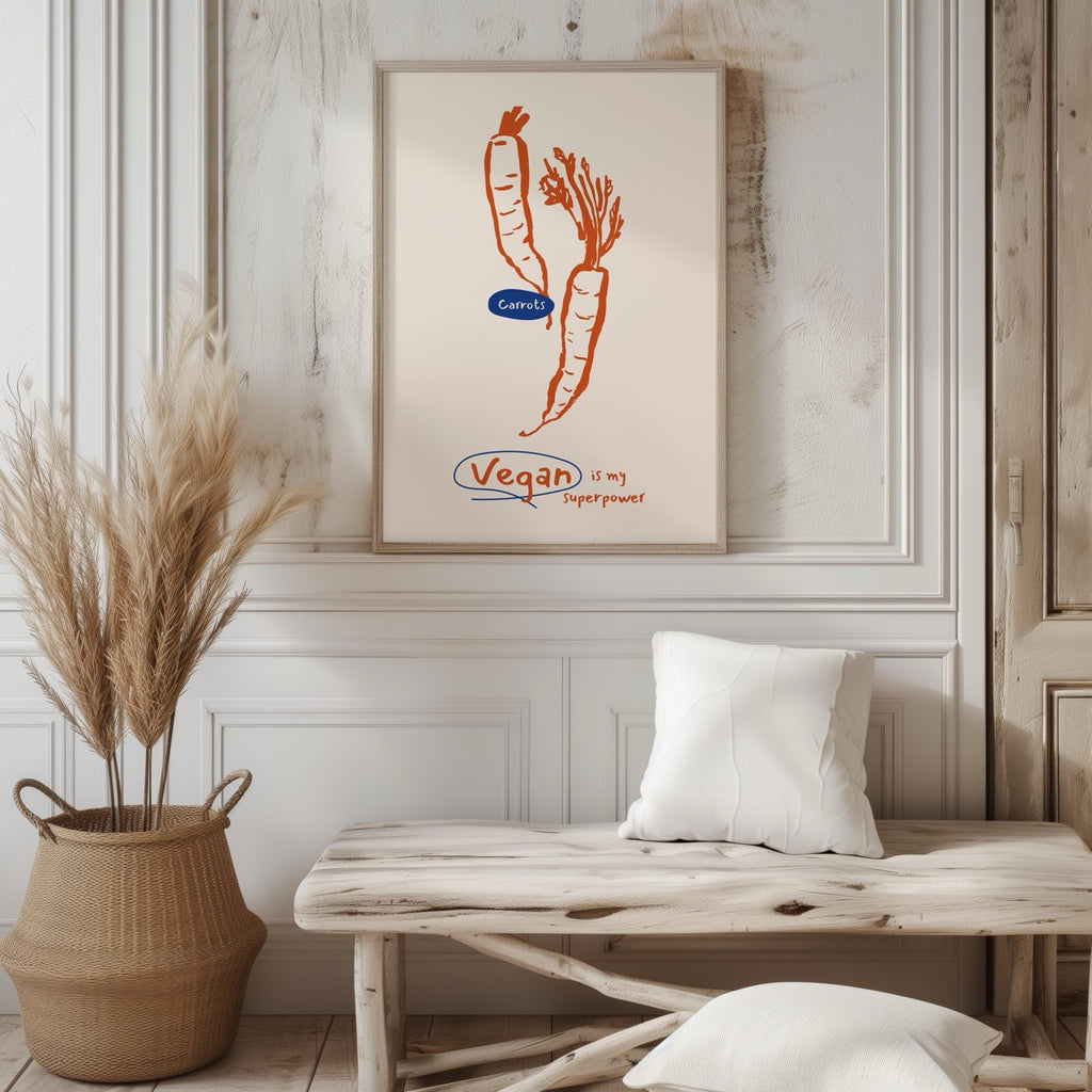 Vegan Is My Super Power Kitchen Food - Rolled Poster Wall Art Print | House Prints