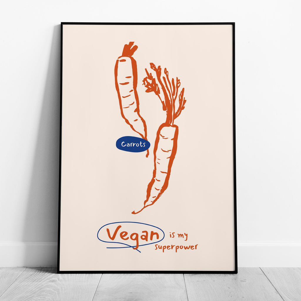 Vegan Is My Super Power Kitchen Food - Rolled Poster Wall Art Print | House Prints