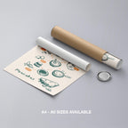 Pancake Recipe with Kitchen Ingredients - Rolled Poster Wall Art Print | House Prints