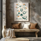 Pancake Recipe with Kitchen Ingredients - Framed Canvas Wall Art Print