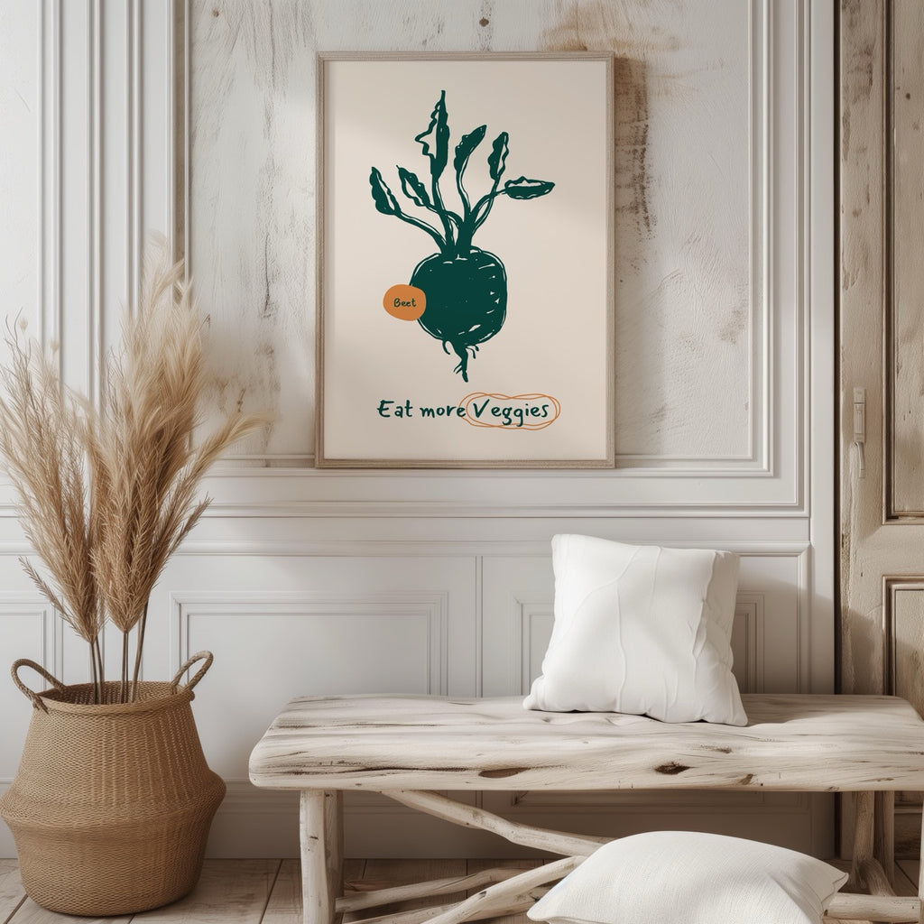 Eat More Veggies Kitchen Food - Rolled Poster Wall Art Print | House Prints