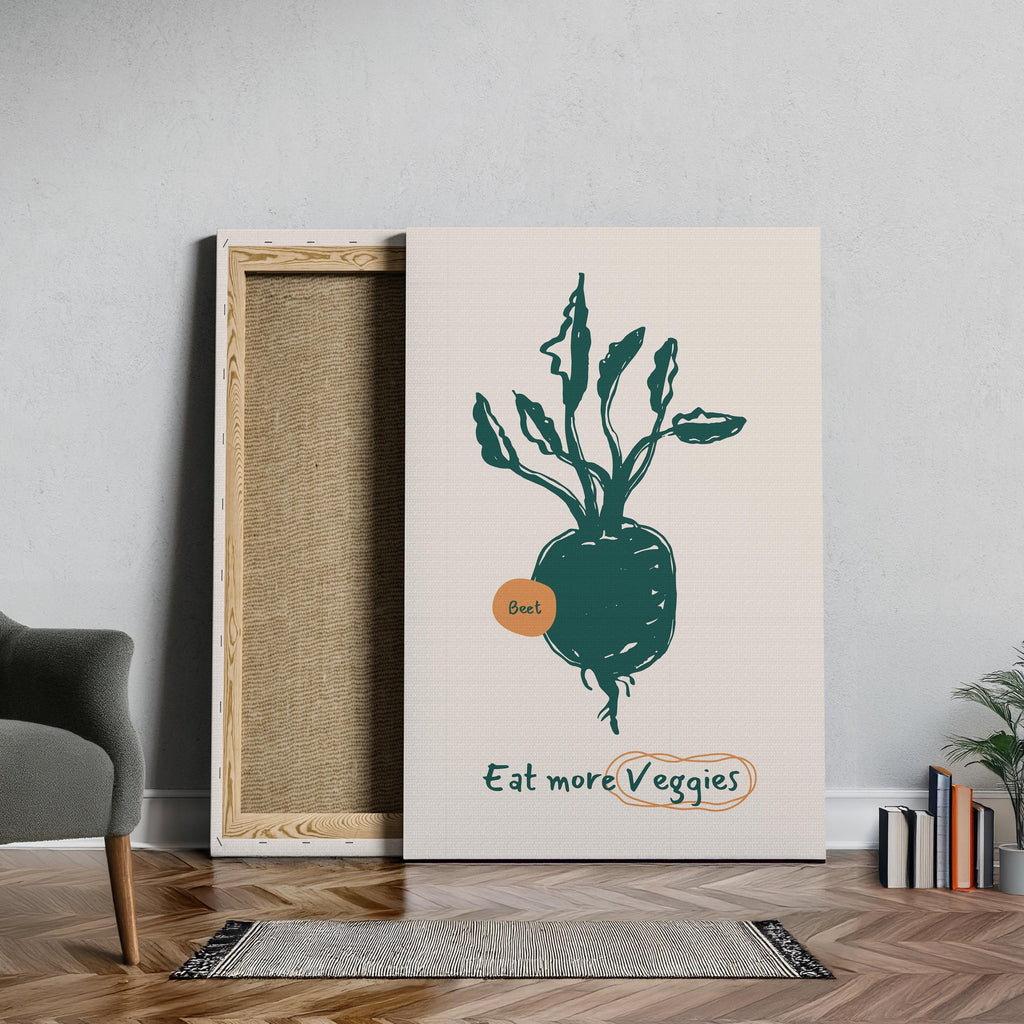Eat More Veggies Kitchen Food - Framed Canvas Wall Art Print | House Prints