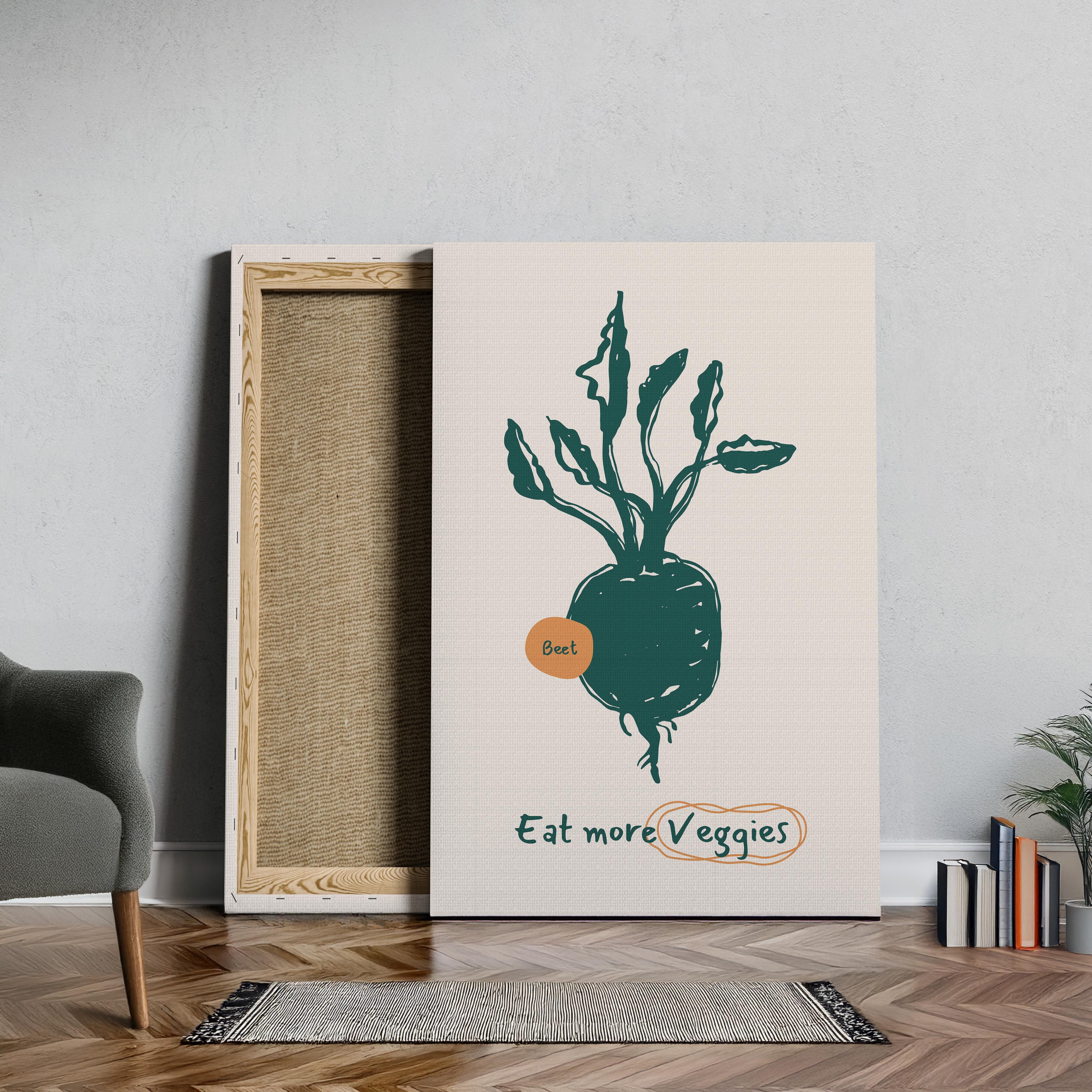 Eat More Veggies Kitchen Food - Framed Canvas Wall Art Print | House Prints