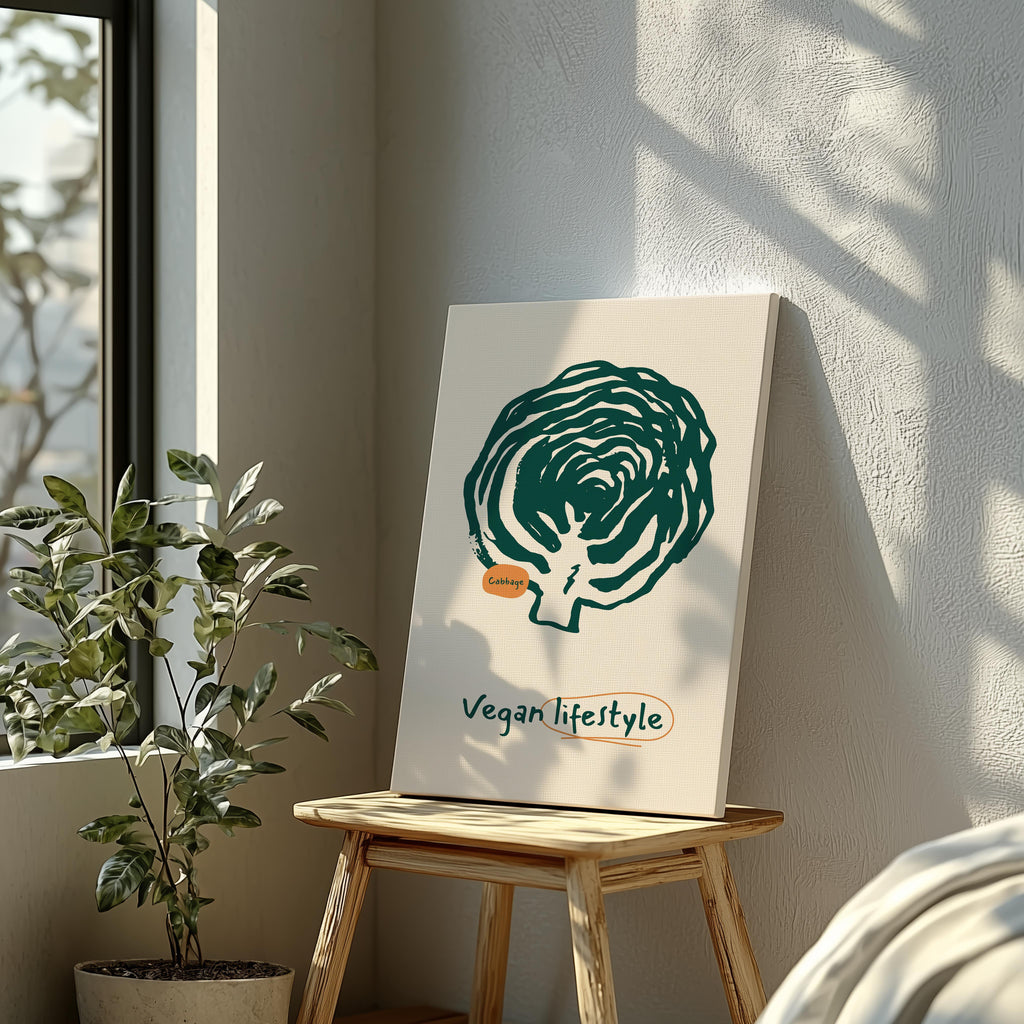Vegan Lifestyle Food for the Kitchen - Framed Canvas Wall Art Print | House Prints