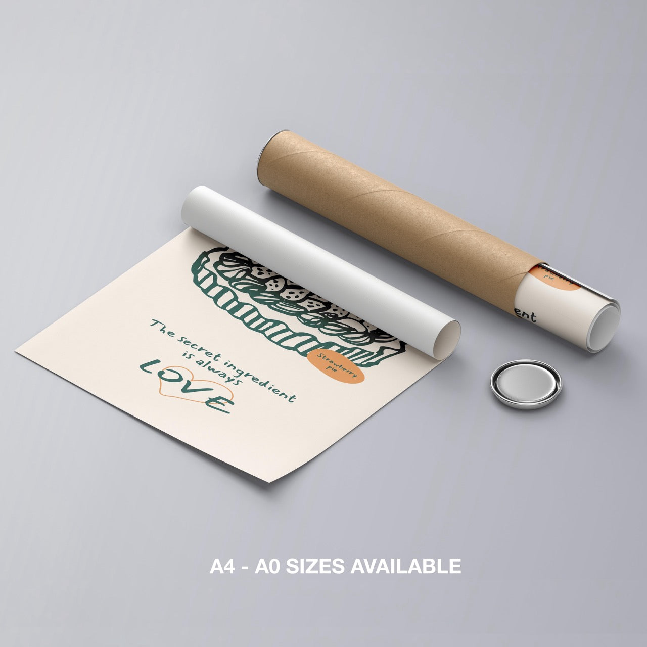 The Secret Ingredient Is Always Love - Rolled Poster Wall Art Print | House Prints