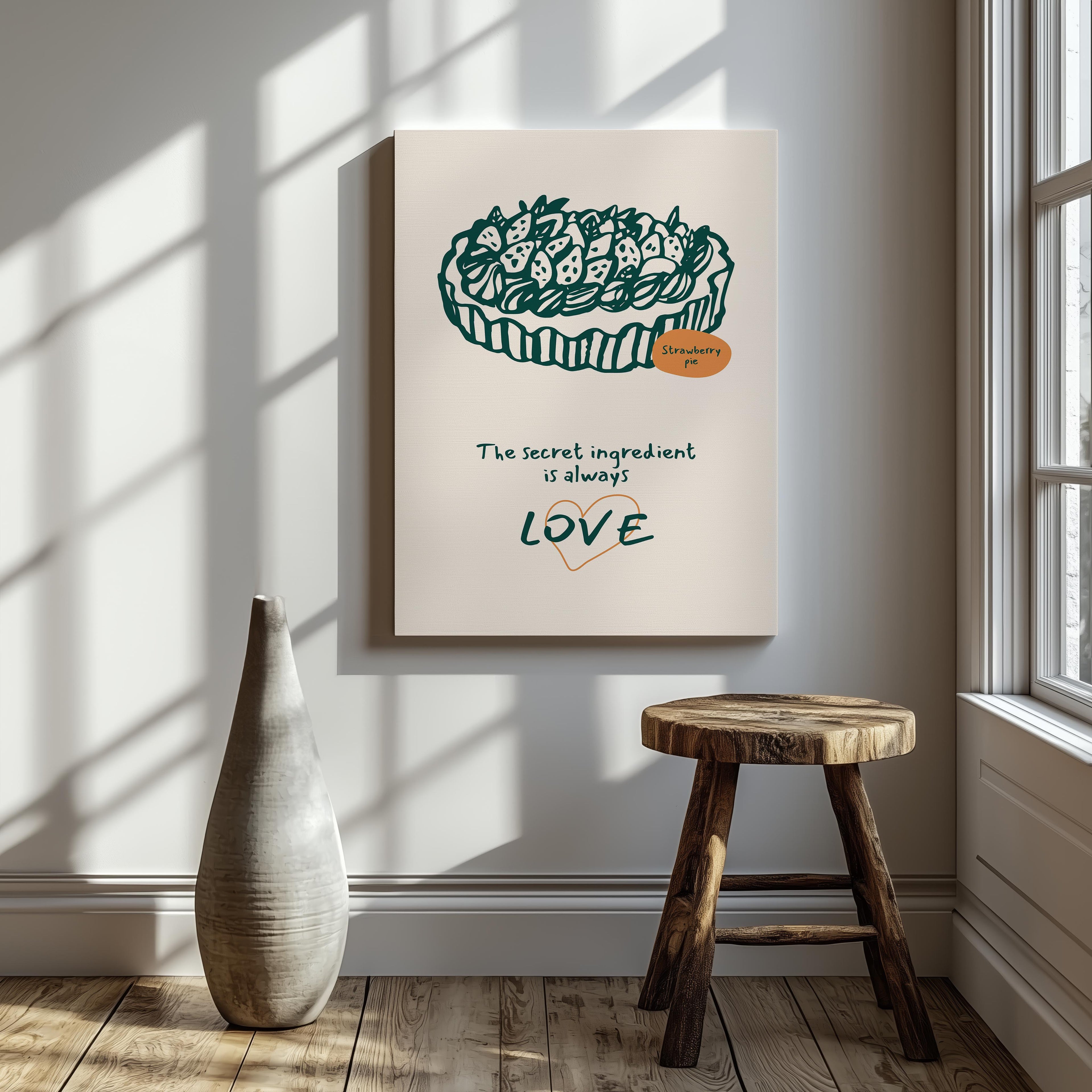 The Secret Ingredient Is Always Love - Framed Canvas Wall Art Print | House Prints