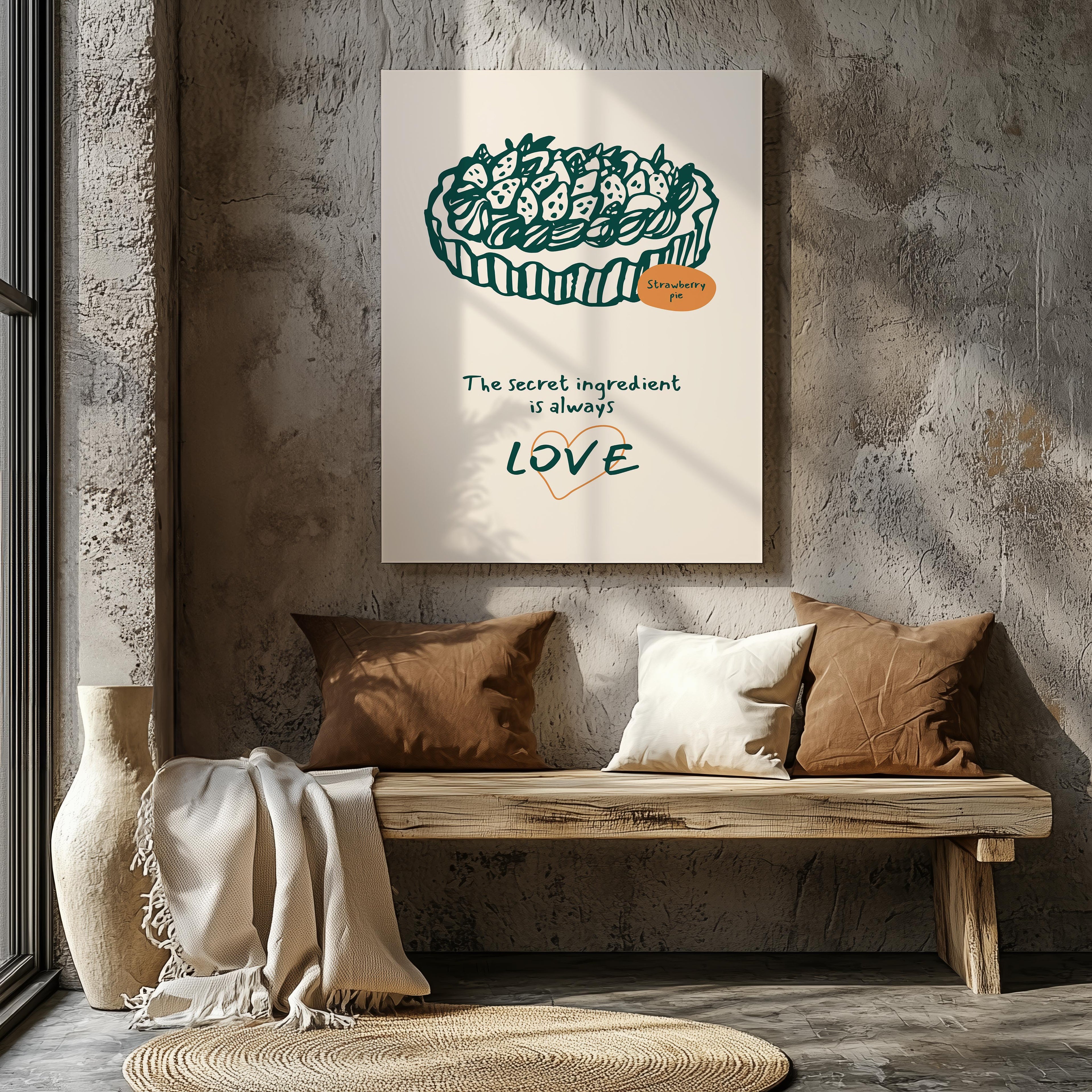 The Secret Ingredient Is Always Love - Framed Canvas Wall Art Print | House Prints