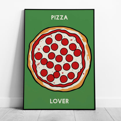 Pepperoni Pizza Lover in Green - Rolled Poster Wall Art Print - House Prints