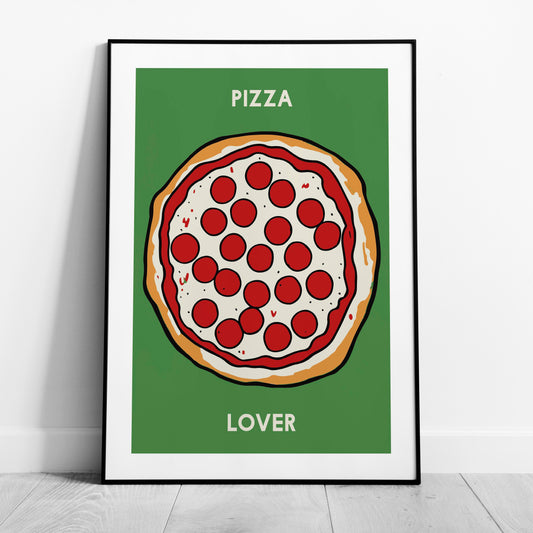 Pepperoni Pizza Lover in Green - Rolled Poster Wall Art Print - House Prints