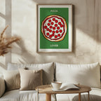 Pepperoni Pizza Lover in Green - Rolled Poster Wall Art Print | House Prints