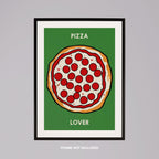 Pepperoni Pizza Lover in Green - Rolled Poster Wall Art Print | House Prints
