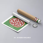 Pepperoni Pizza Lover in Green - Rolled Poster Wall Art Print | House Prints