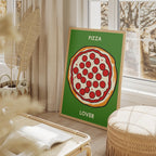 Pepperoni Pizza Lover in Green - Rolled Poster Wall Art Print | House Prints