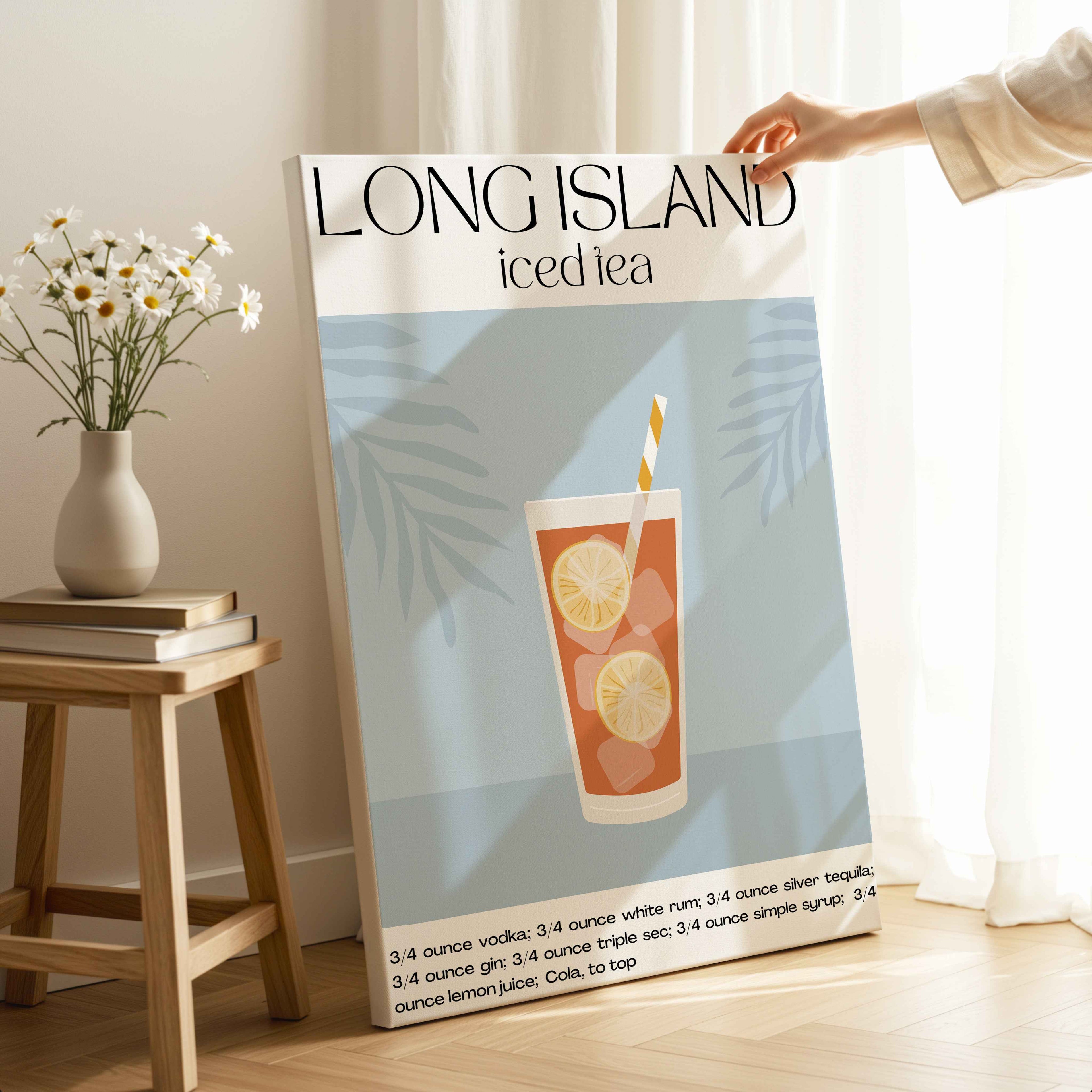 Classic Long Island Iced Tea Summer Drinks - Framed Canvas Wall Art Print | House Prints