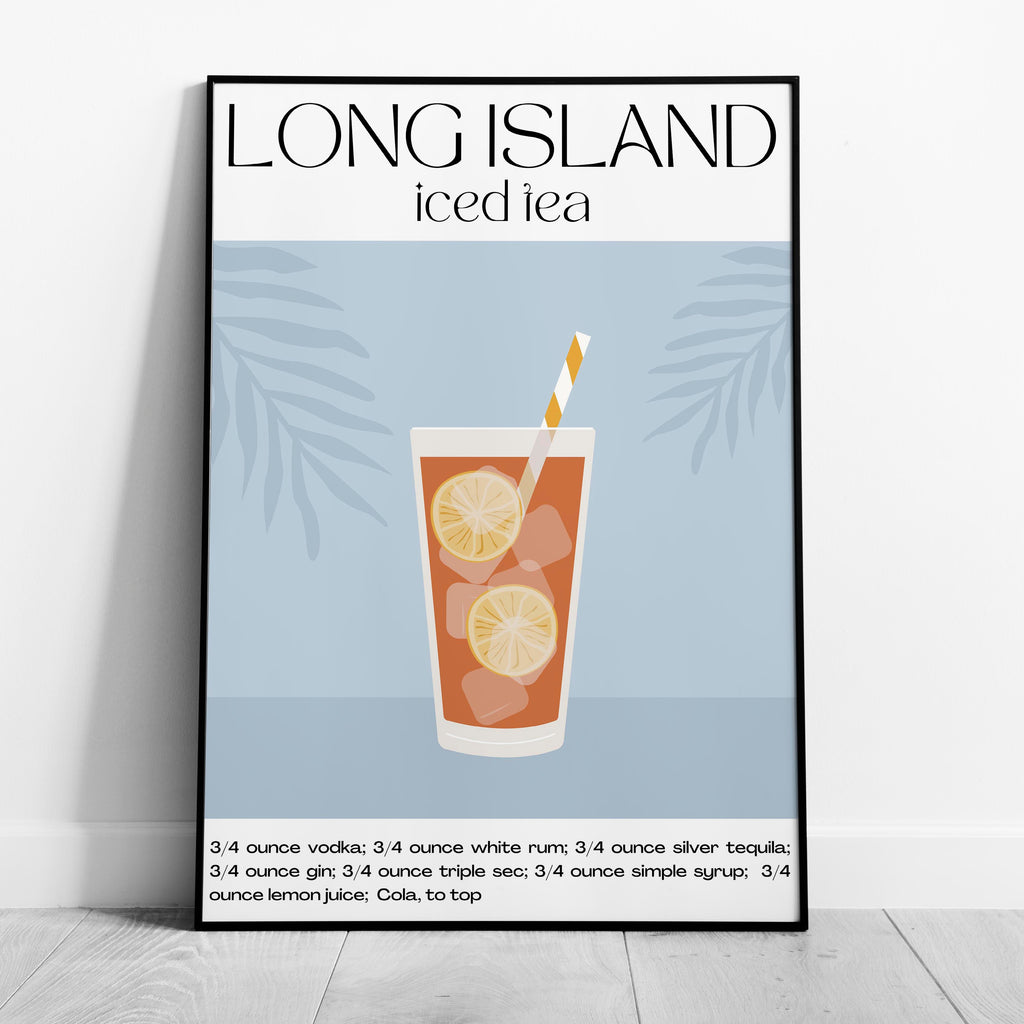 Classic Long Island Iced Tea Summer Drinks - Rolled Poster Wall Art Print | House Prints
