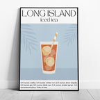 Classic Long Island Iced Tea Summer Drinks - Rolled Poster Wall Art Print | House Prints