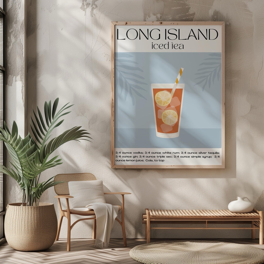 Classic Long Island Iced Tea Summer Drinks - Rolled Poster Wall Art Print | House Prints