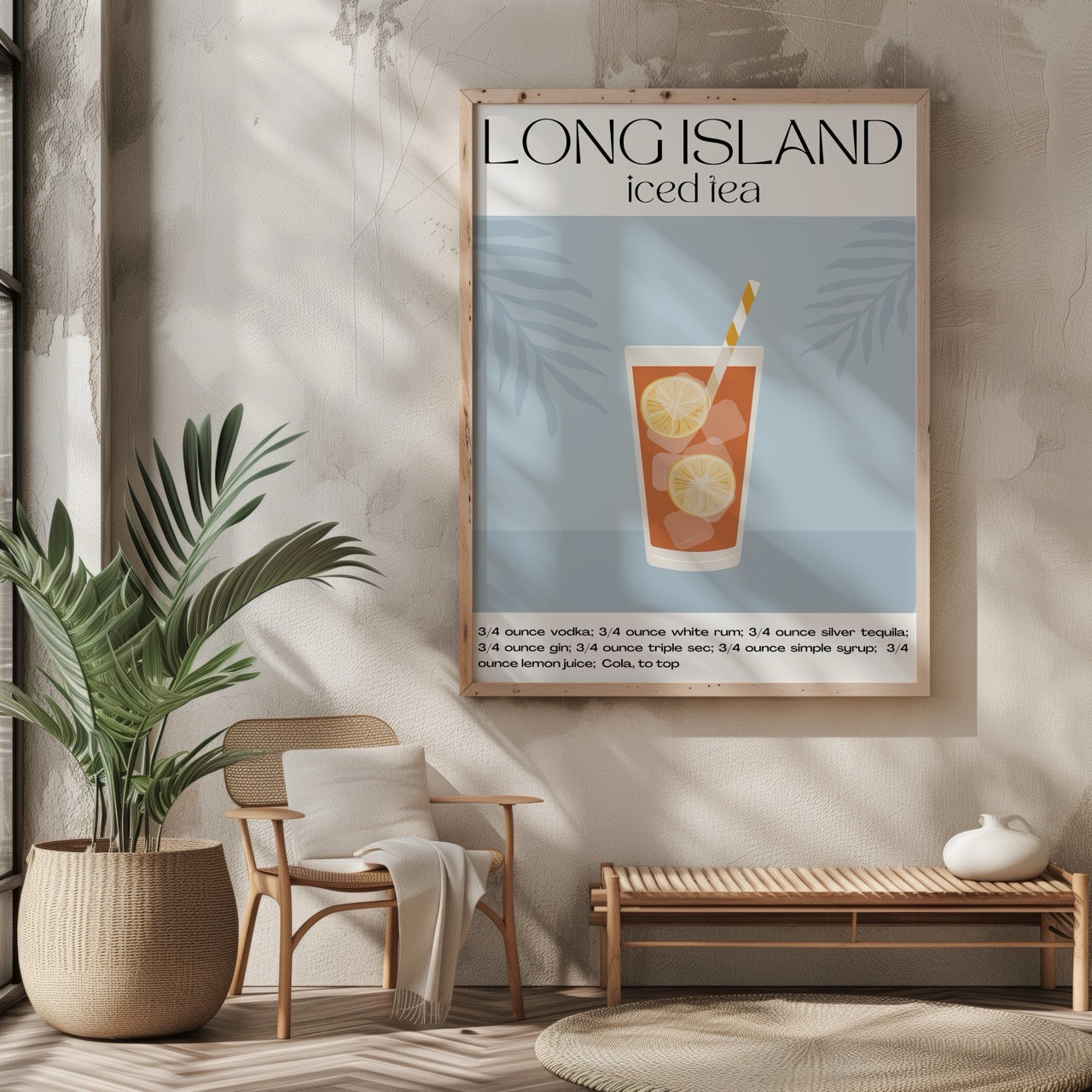 Classic Long Island Iced Tea Summer Drinks - Rolled Poster Wall Art Print | House Prints