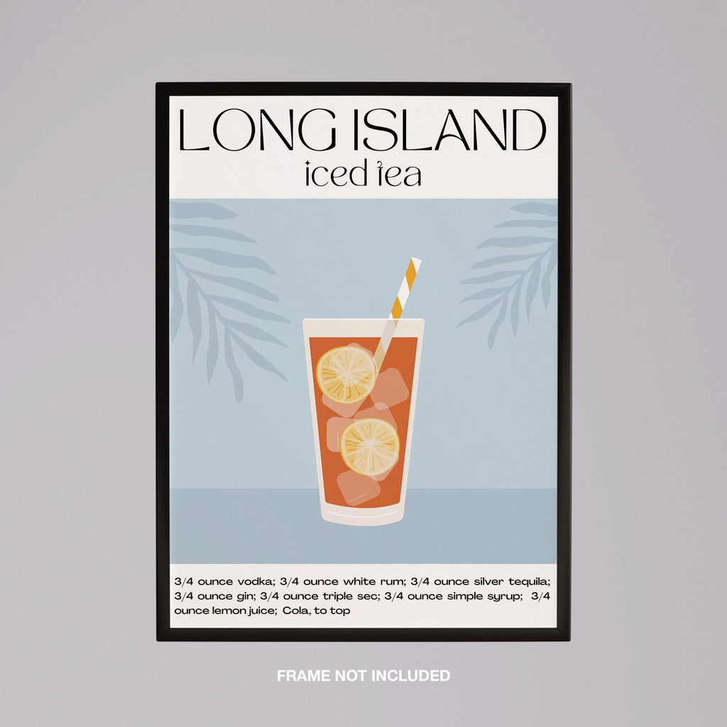 Classic Long Island Iced Tea Summer Drinks - Rolled Poster Wall Art Print | House Prints