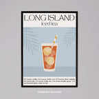 Classic Long Island Iced Tea Summer Drinks - Rolled Poster Wall Art Print | House Prints