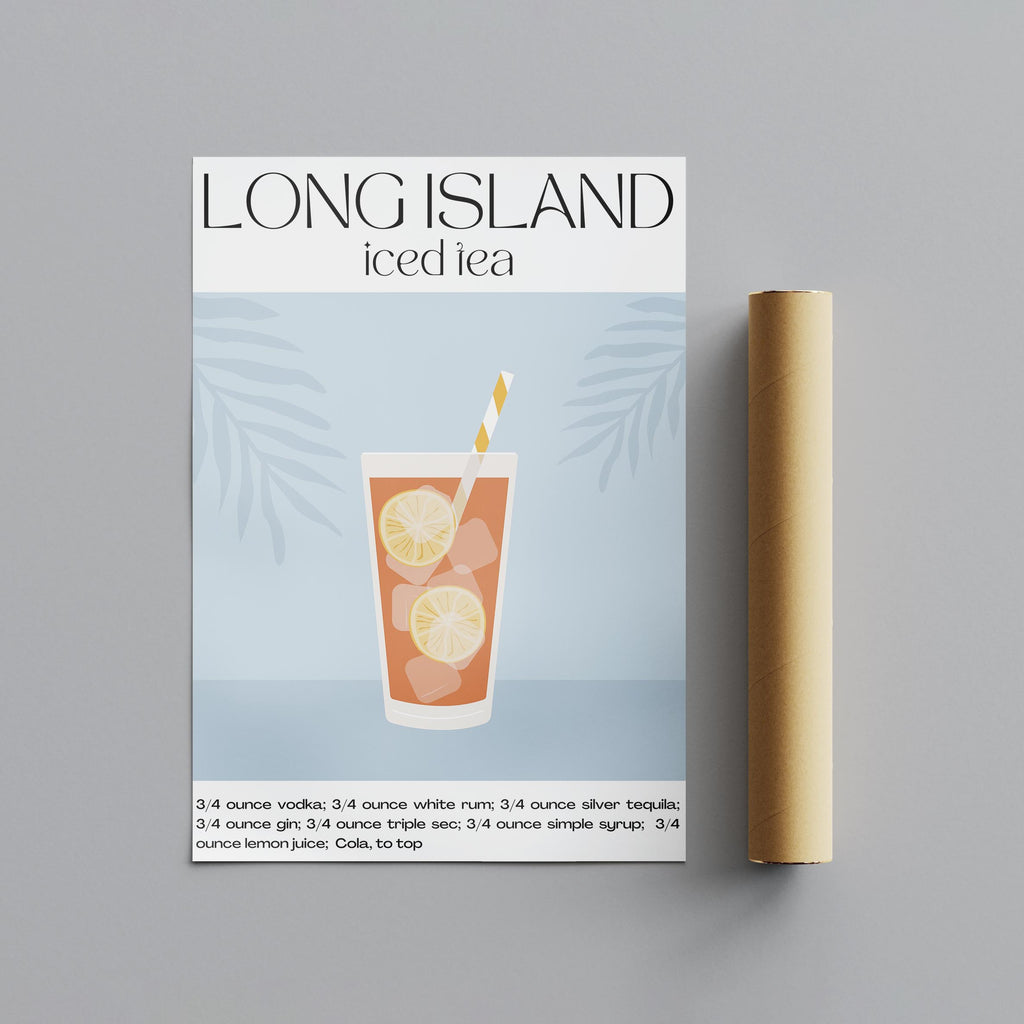 Classic Long Island Iced Tea Summer Drinks - Rolled Poster Wall Art Print | House Prints