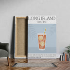 Classic Long Island Iced Tea Summer Drinks - Framed Canvas Wall Art Print | House Prints
