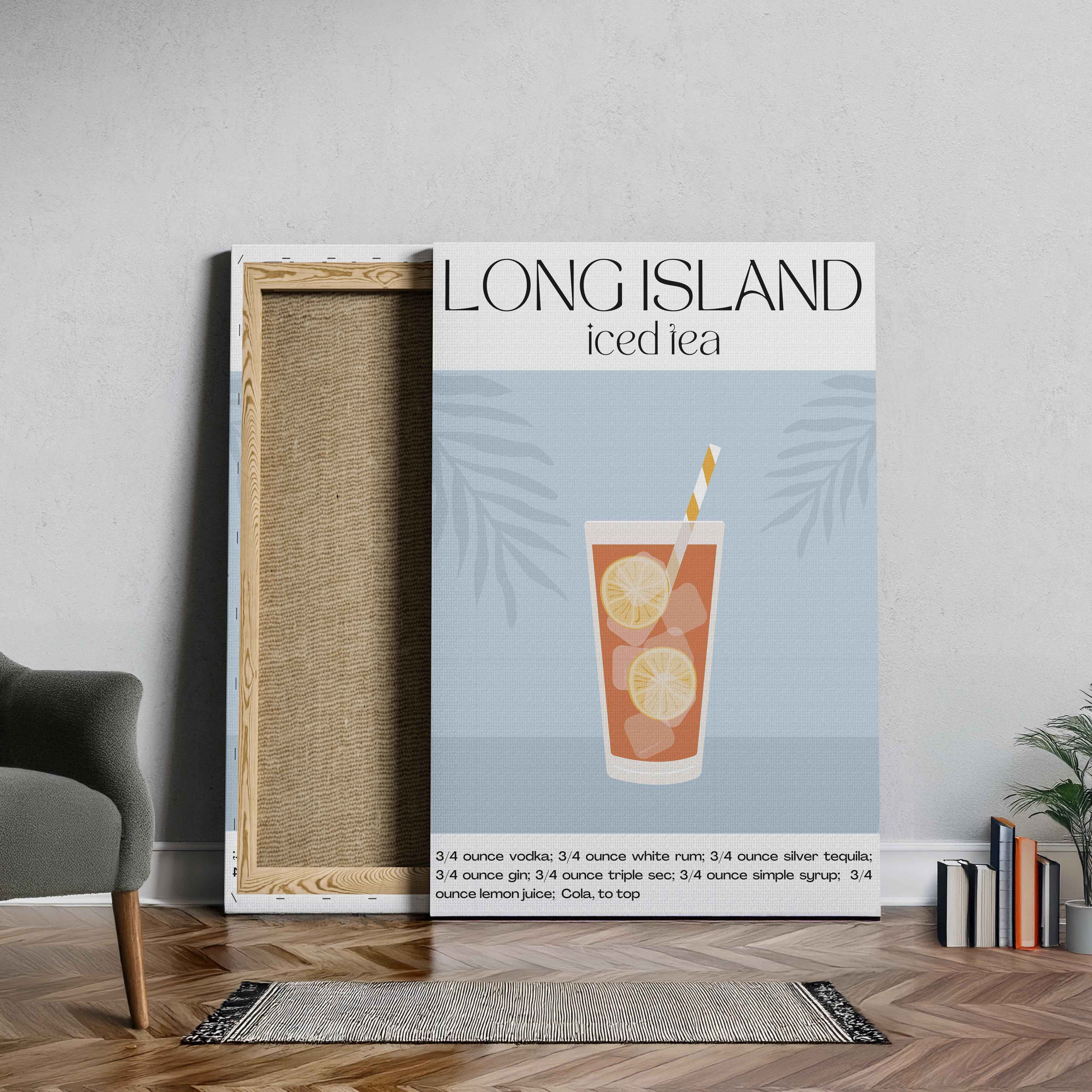 Classic Long Island Iced Tea Summer Drinks - Framed Canvas Wall Art Print | House Prints