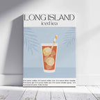 Classic Long Island Iced Tea Summer Drinks - Framed Canvas Wall Art Print | House Prints