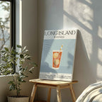 Classic Long Island Iced Tea Summer Drinks - Framed Canvas Wall Art Print | House Prints