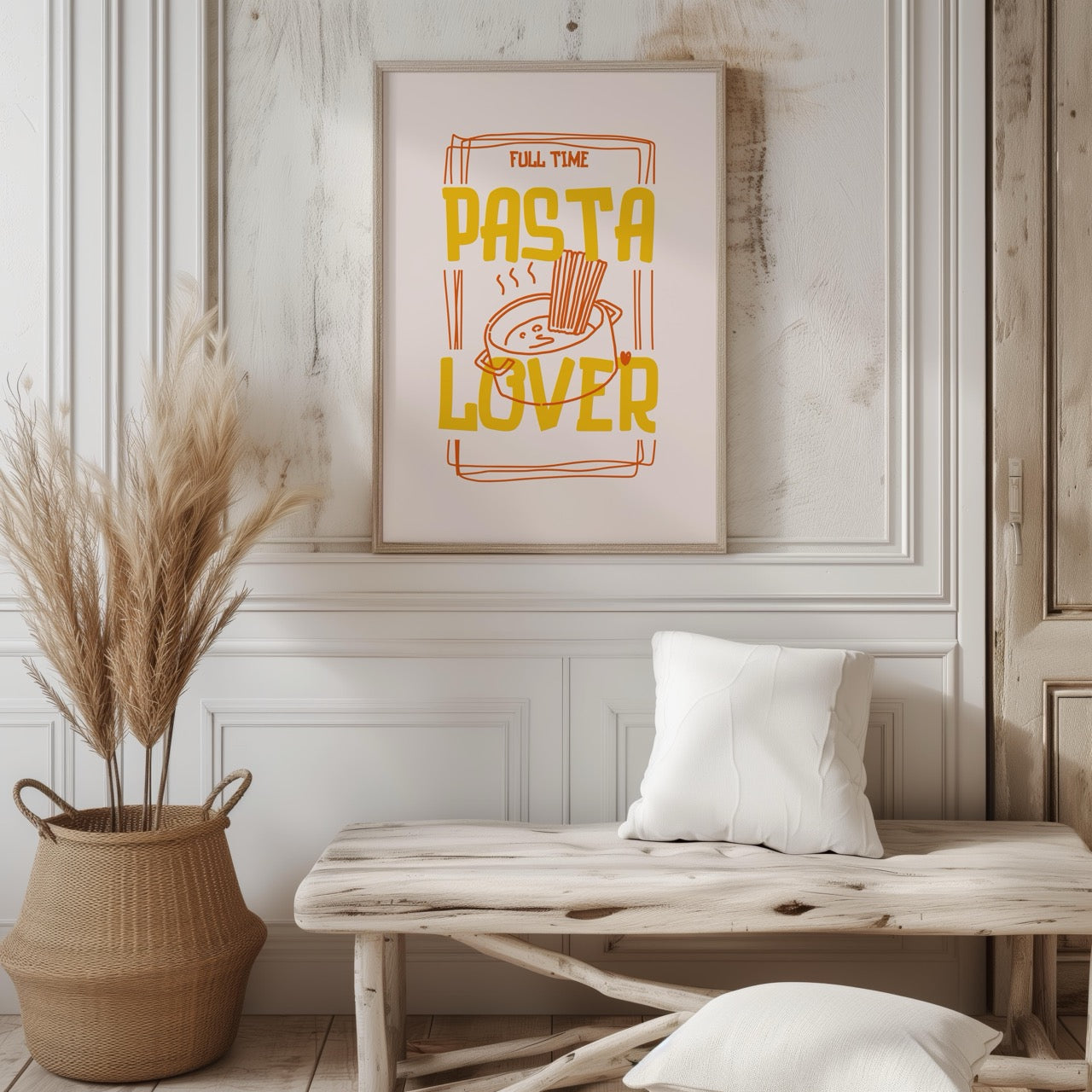 Full Time Pasta Lover Kitchen Cooking - Rolled Poster Wall Art Print | House Prints
