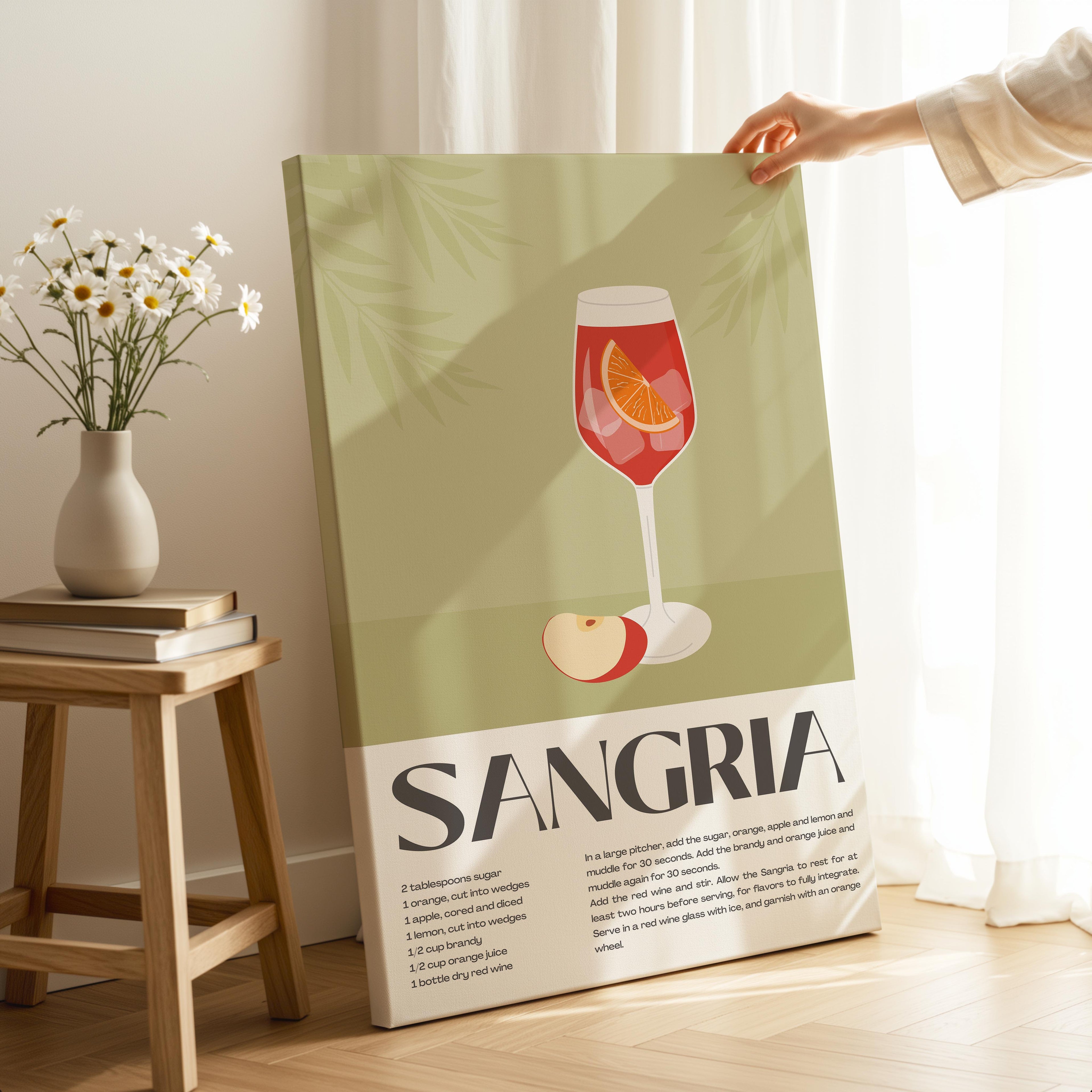 Classic Sangria Summer Cocktail Drinks - Framed Canvas Wall Art Print | House Prints