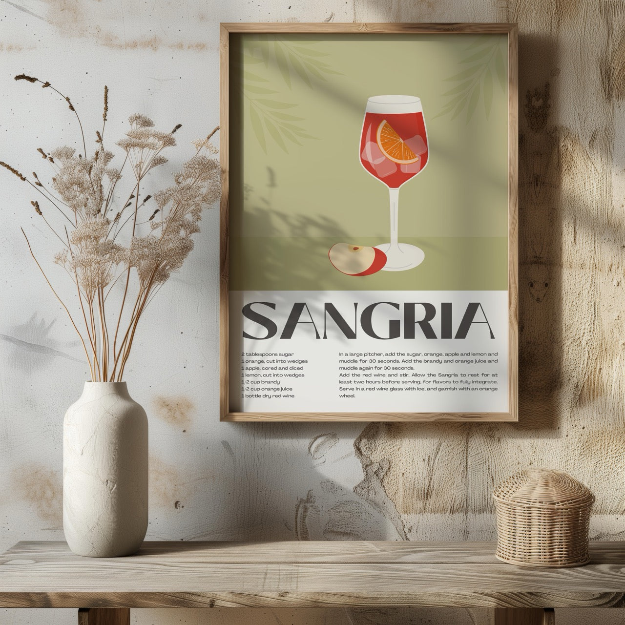 Classic Sangria Summer Cocktail Drinks - Rolled Poster Wall Art Print | House Prints