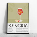 Classic Sangria Summer Cocktail Drinks - Rolled Poster Wall Art Print | House Prints