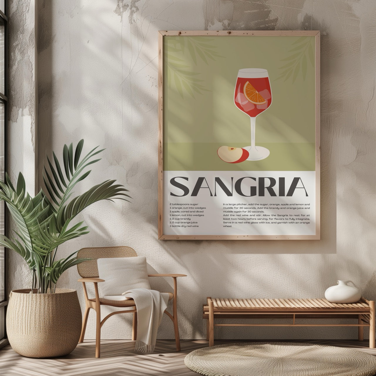 Classic Sangria Summer Cocktail Drinks - Rolled Poster Wall Art Print | House Prints