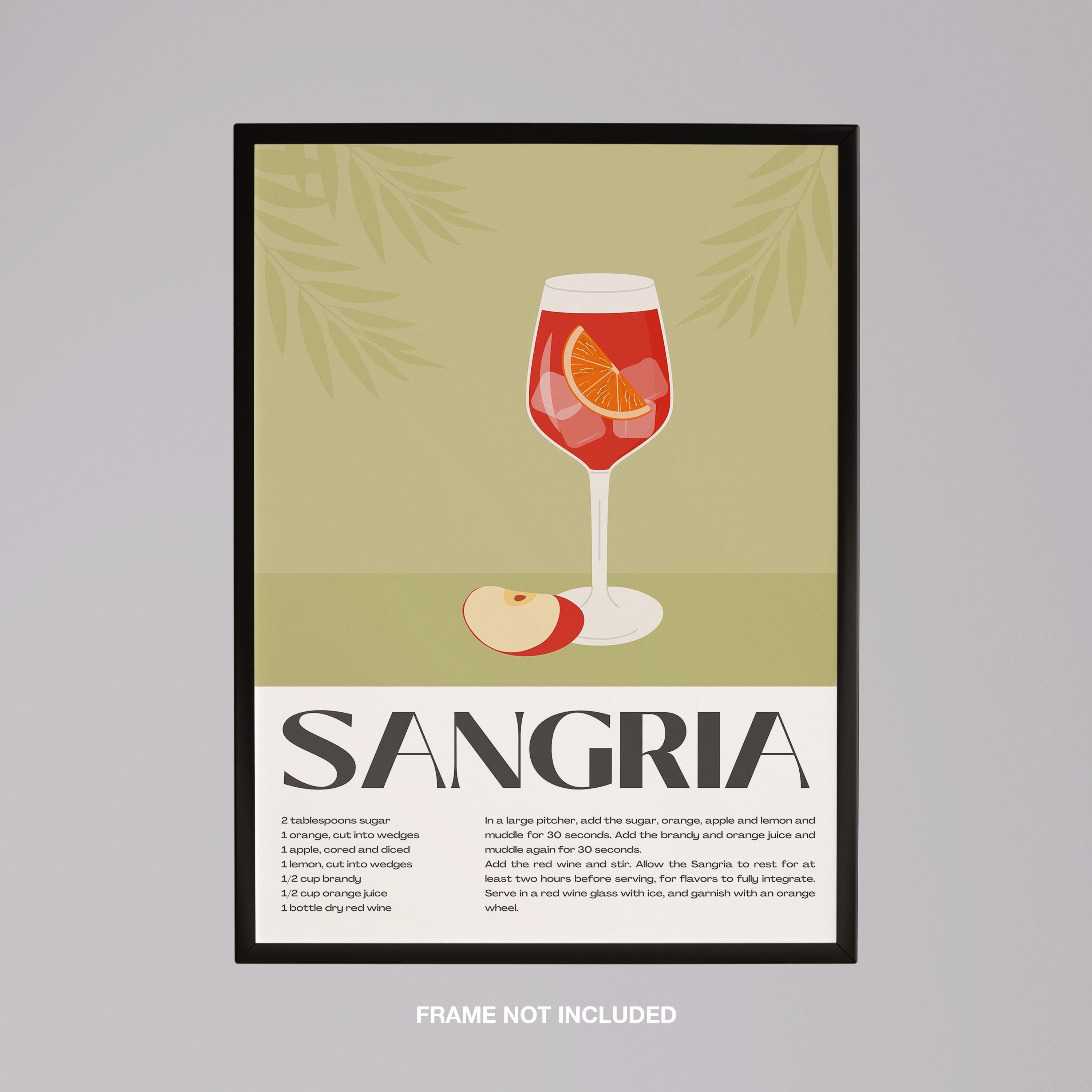 Classic Sangria Summer Cocktail Drinks - Rolled Poster Wall Art Print | House Prints