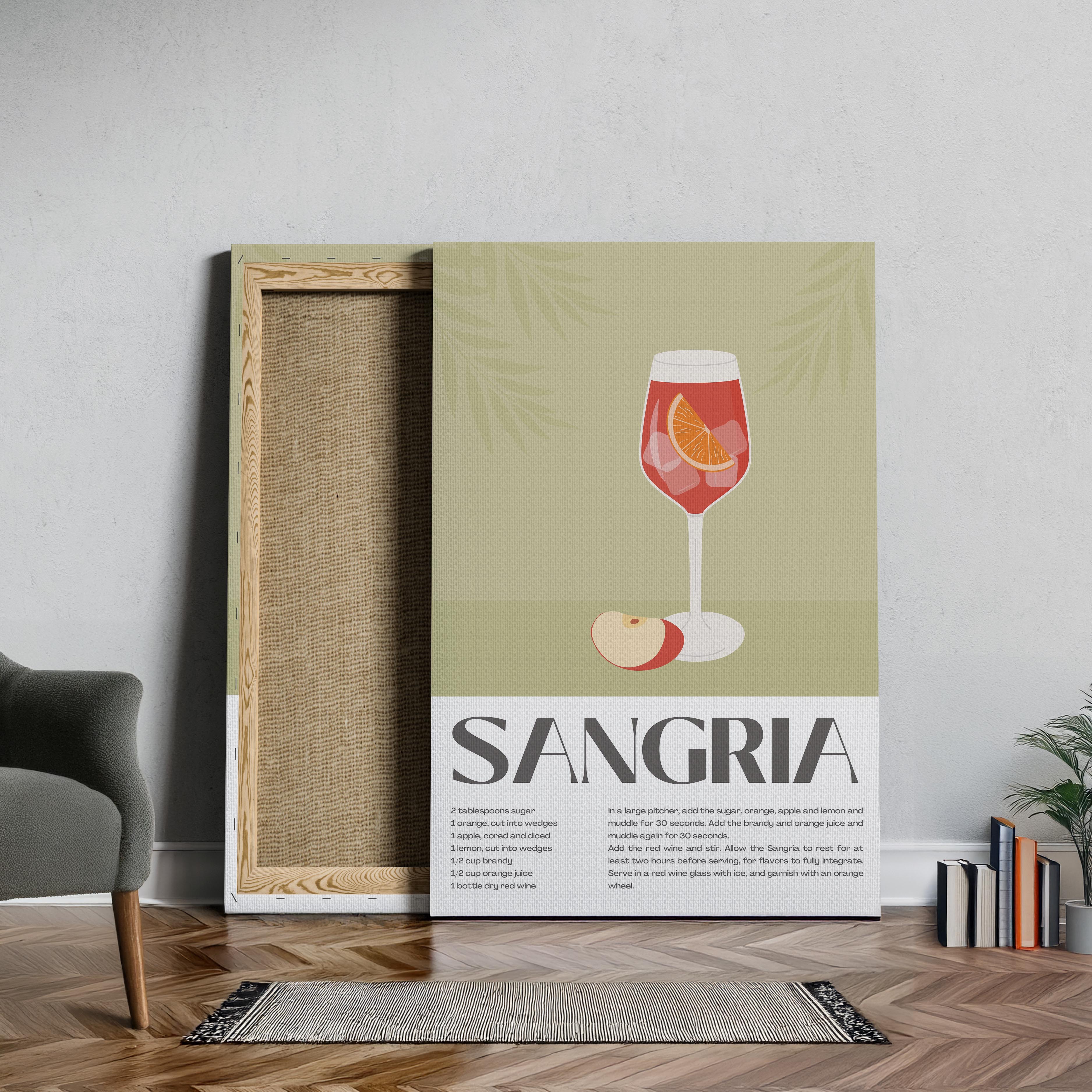 Classic Sangria Summer Cocktail Drinks - Framed Canvas Wall Art Print | House Prints