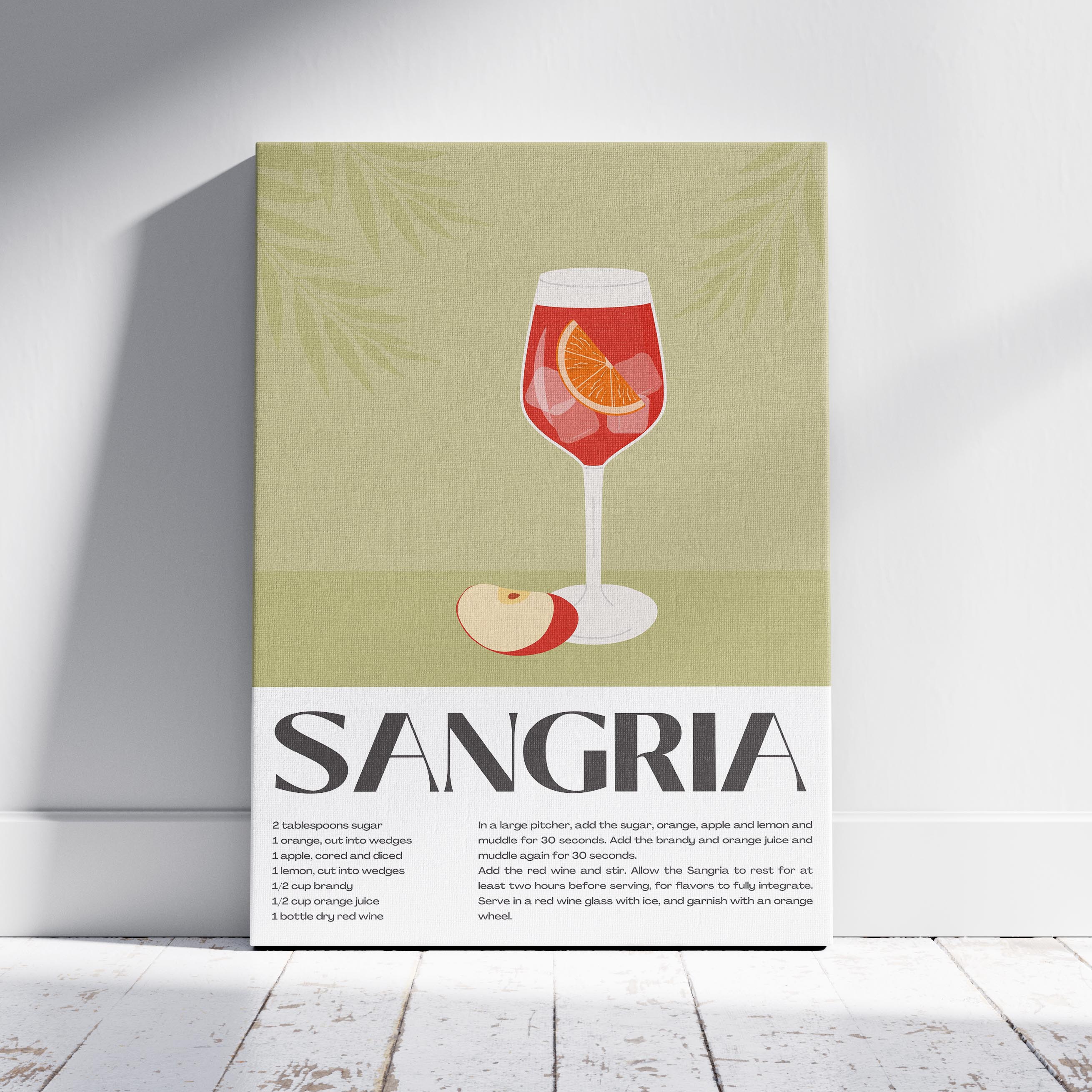 Classic Sangria Summer Cocktail Drinks - Framed Canvas Wall Art Print | House Prints
