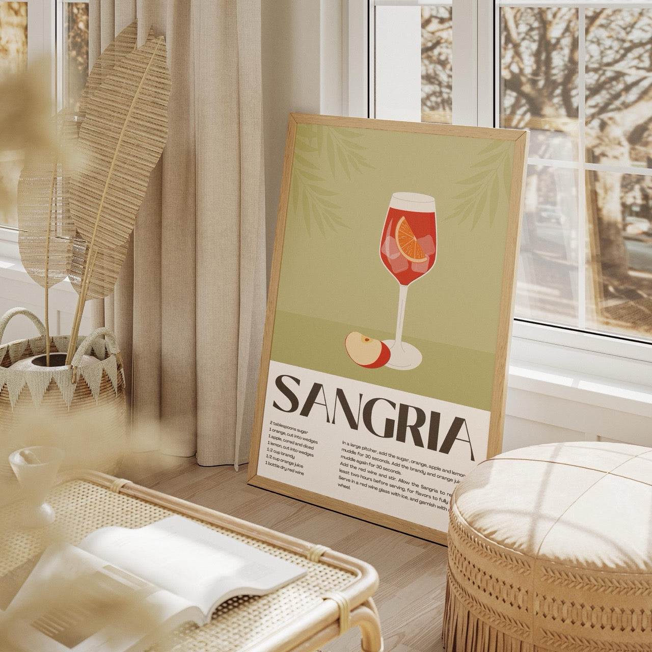 Classic Sangria Summer Cocktail Drinks - Rolled Poster Wall Art Print | House Prints