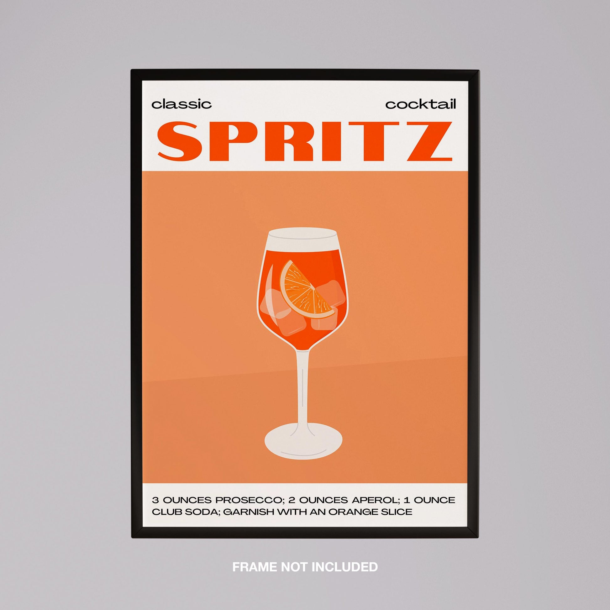Classic Aperol Spritz Orange Cocktail Drinks - Rolled Poster Wall Art Print - House Prints