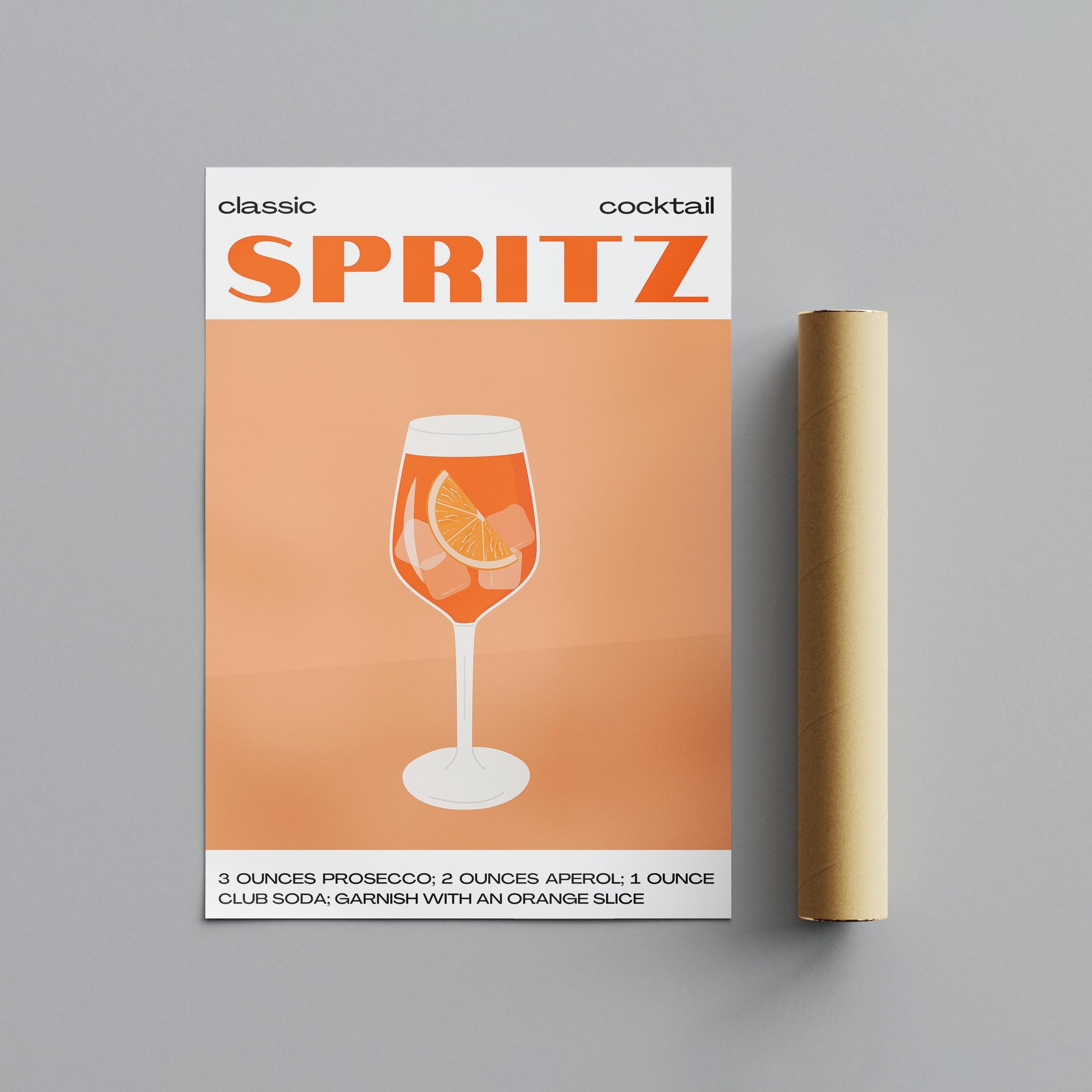 Classic Aperol Spritz Orange Cocktail Drinks - Rolled Poster Wall Art Print - House Prints