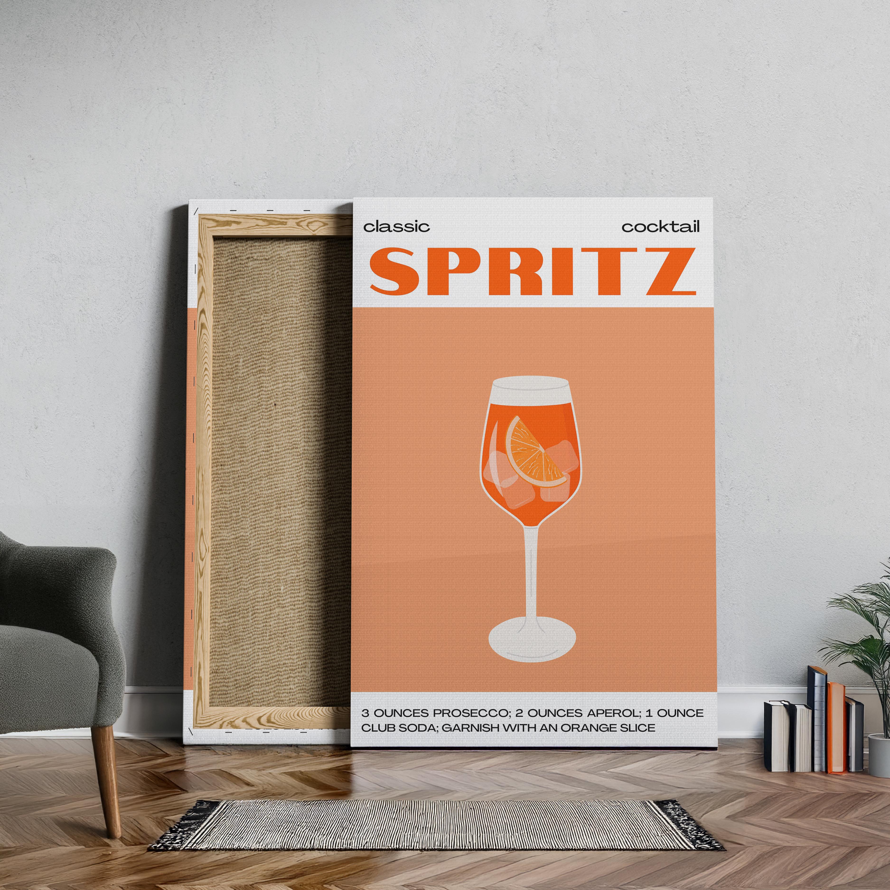 Classic Aperol Spritz Orange Cocktail Drinks - Framed Canvas Wall Art Print | House Prints