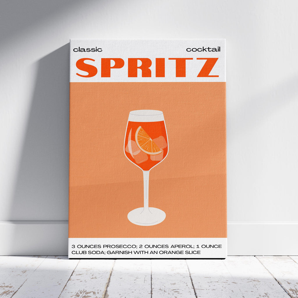 Classic Aperol Spritz Orange Cocktail Drinks - Framed Canvas Wall Art Print | House Prints