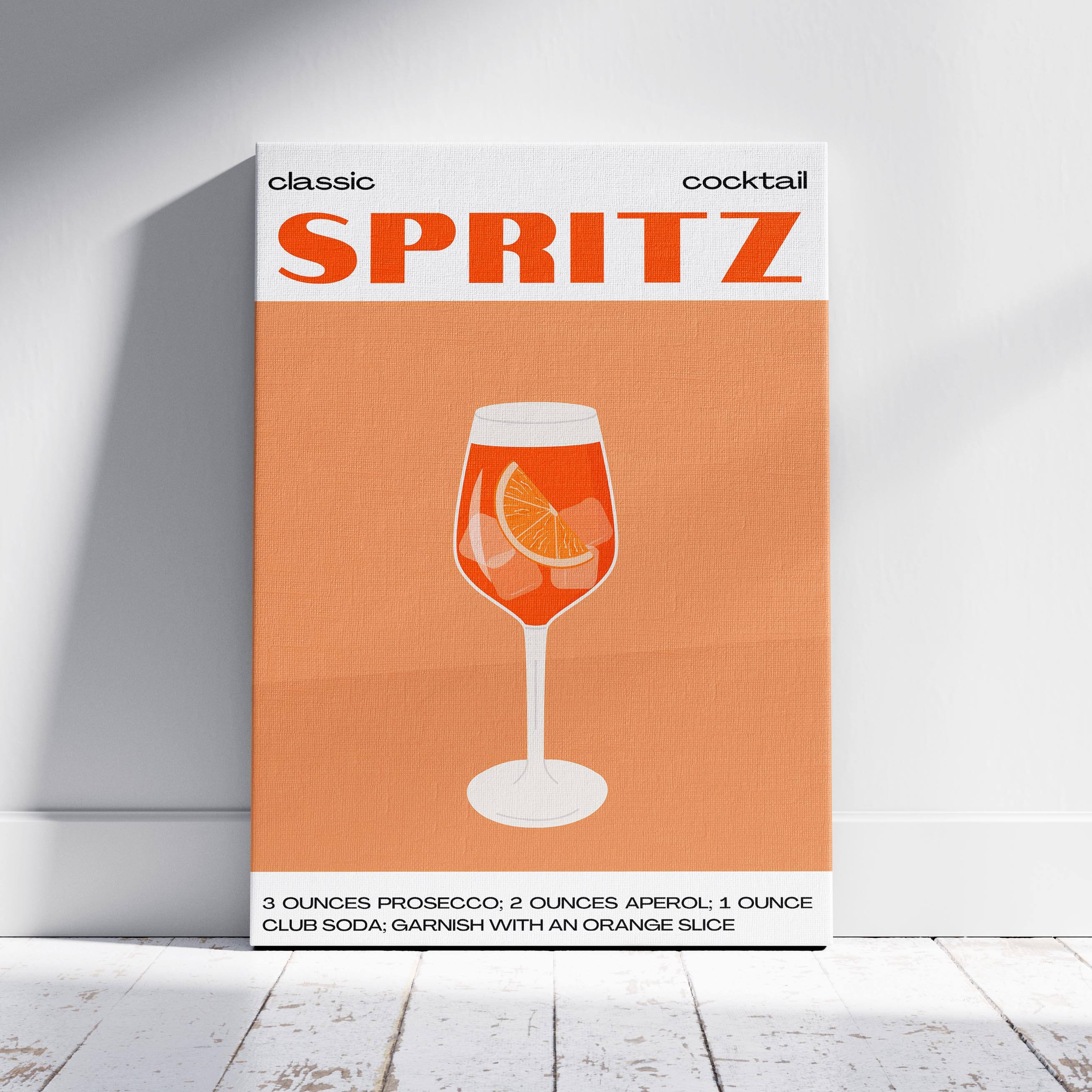 Classic Aperol Spritz Orange Cocktail Drinks - Framed Canvas Wall Art Print | House Prints